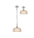 DeRuyter 27cm Flush/Single Pendant 1 Light Adjustable E27 Polished Nickel/Amber Glass-4