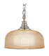 DeRuyter 27cm Flush/Single Pendant 1 Light Adjustable E27 Polished Nickel/Amber Glass-7