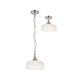DeRuyter 27cm Flush/Single Pendant 1 Light Adjustable E27 Polished Nickel/Frosted Glass-4