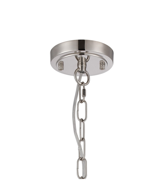 DeRuyter 27cm Flush/Single Pendant 1 Light Adjustable E27 Polished Nickel/Frosted Glass-6