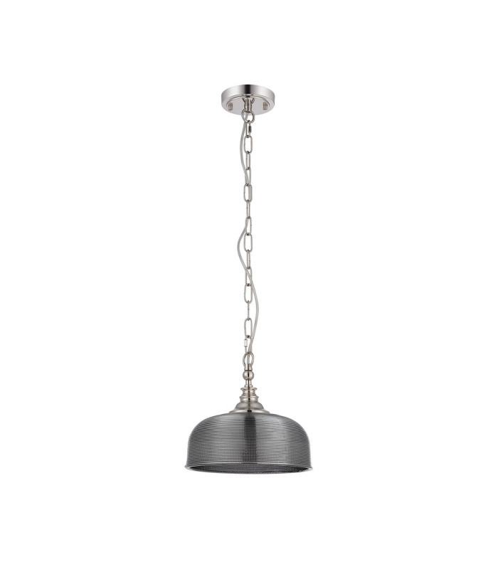 DeRuyter 27cm Flush/Single Pendant 1 Light Adjustable E27 Polished Nickel/Smoke Glass-5