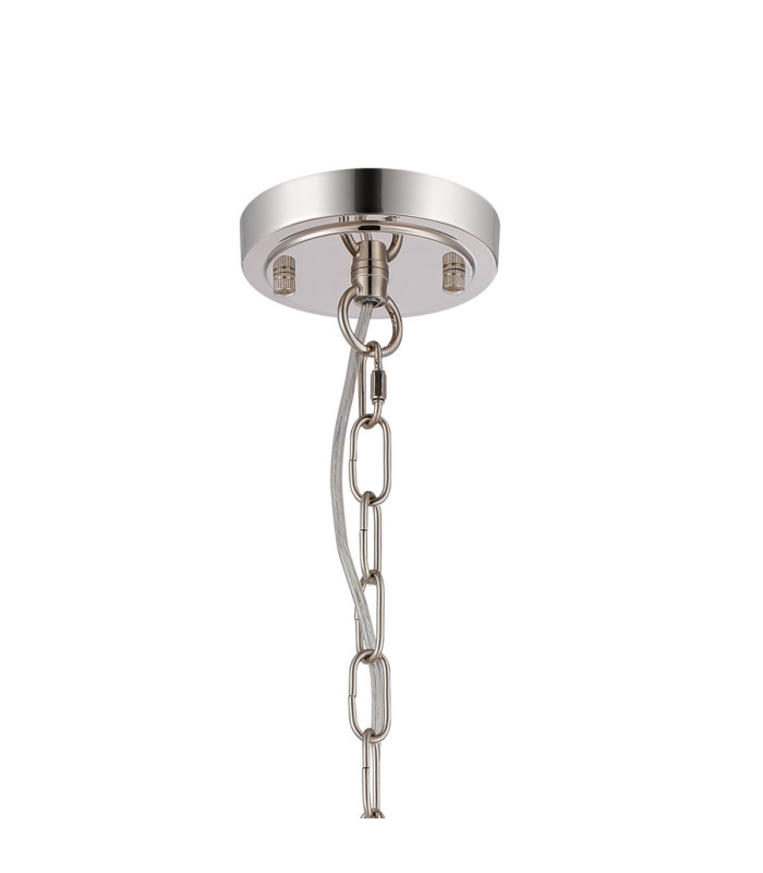DeRuyter 27cm Flush/Single Pendant 1 Light Adjustable E27 Polished Nickel/Smoke Glass-6