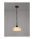 DeRuyter 27cm Flush/Single Pendant 1 Light Adjustable E27 Satin Black/Amber Glass-3