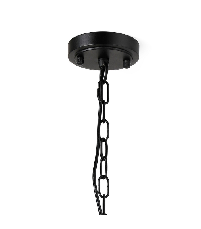 DeRuyter 27cm Flush/Single Pendant 1 Light Adjustable E27 Satin Black/Amber Glass-6
