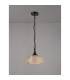 DeRuyter 27cm Flush/Single Pendant 1 Light Adjustable E27 Satin Black/Amber Glass-8