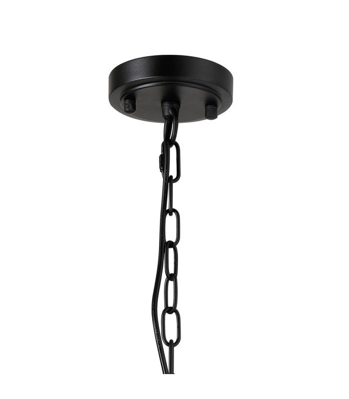 DeRuyter 27cm Flush/Single Pendant 1 Light Adjustable E27 Satin Black/Clear Glass-6