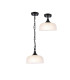 DeRuyter 27cm Flush/Single Pendant 1 Light Adjustable E27 Satin Black/Frosted Glass-4