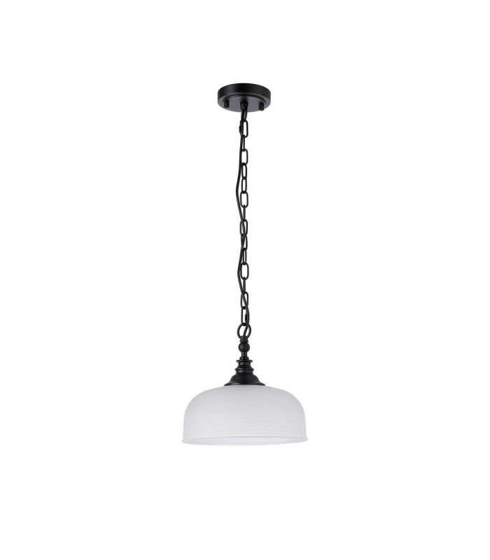 DeRuyter 27cm Flush/Single Pendant 1 Light Adjustable E27 Satin Black/Frosted Glass-5