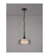 DeRuyter 27cm Flush/Single Pendant 1 Light Adjustable E27 Satin Black/Smoke Glass-3