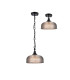 DeRuyter 27cm Flush/Single Pendant 1 Light Adjustable E27 Satin Black/Smoke Glass-4