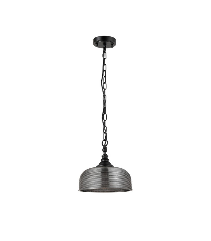 DeRuyter 27cm Flush/Single Pendant 1 Light Adjustable E27 Satin Black/Smoke Glass-5