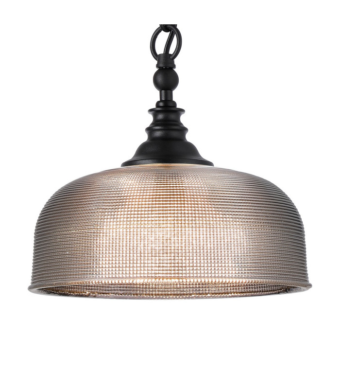DeRuyter 27cm Flush/Single Pendant 1 Light Adjustable E27 Satin Black/Smoke Glass-7