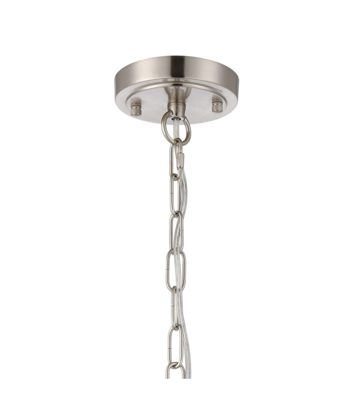 DeRuyter 27cm Flush/Single Pendant 1 Light Adjustable E27 Satin Nickel/Amber Glass-6