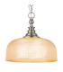 DeRuyter 27cm Flush/Single Pendant 1 Light Adjustable E27 Satin Nickel/Amber Glass-7