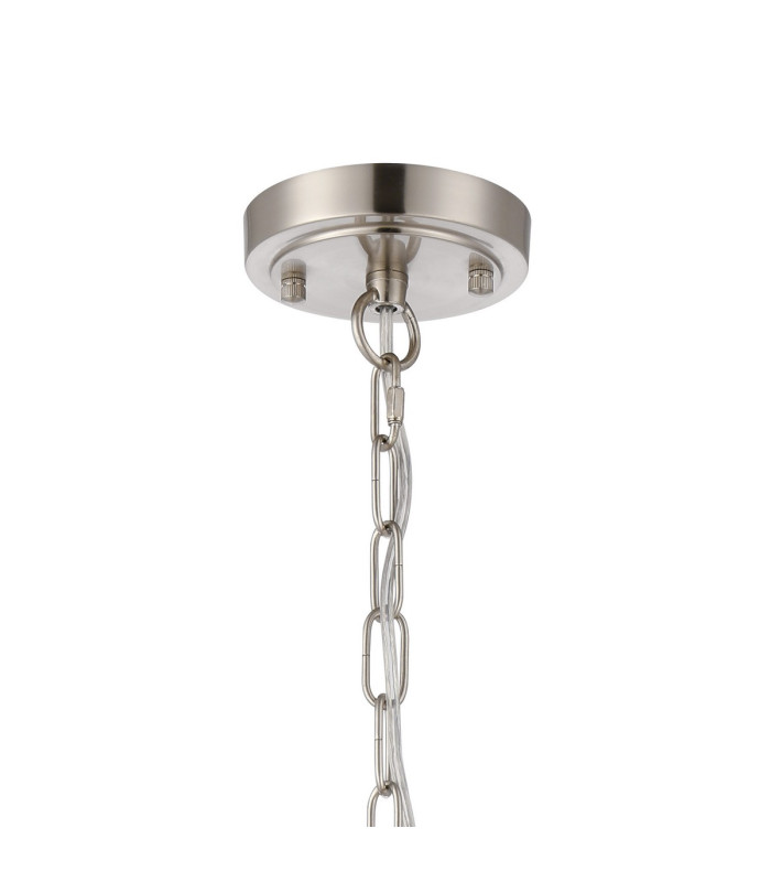 DeRuyter 27cm Flush/Single Pendant 1 Light Adjustable E27 Satin Nickel/Clear Glass-5