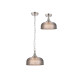 DeRuyter 27cm Flush/Single Pendant 1 Light Adjustable E27 Satin Nickel/Smoke Glass-4