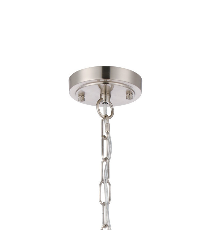 DeRuyter 27cm Flush/Single Pendant 1 Light Adjustable E27 Satin Nickel/Smoke Glass-6