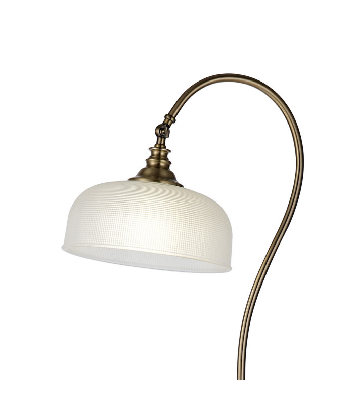 DeRuyter Floor Lamp 1 Light E27 Antique Brass/Frosted Glass-5