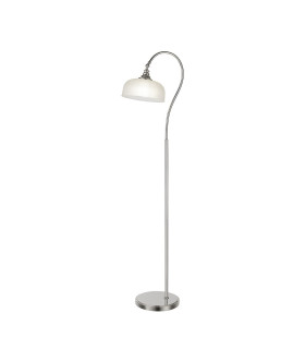 DeRuyter Floor Lamp 1 Light E27 Polished Nickel/Frosted Glass-1