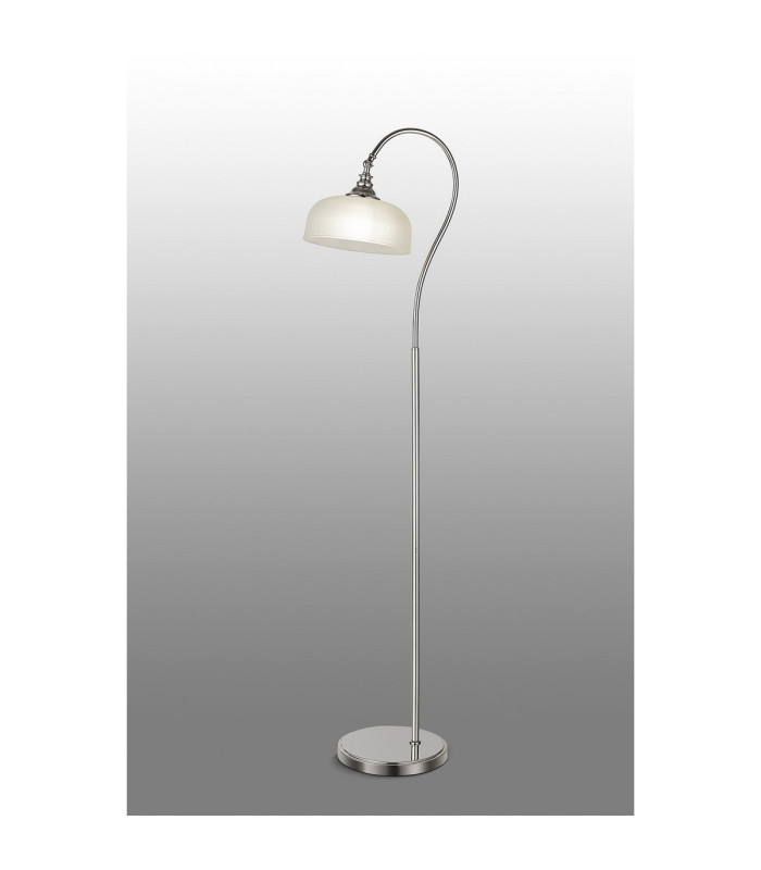DeRuyter Floor Lamp 1 Light E27 Polished Nickel/Frosted Glass-3