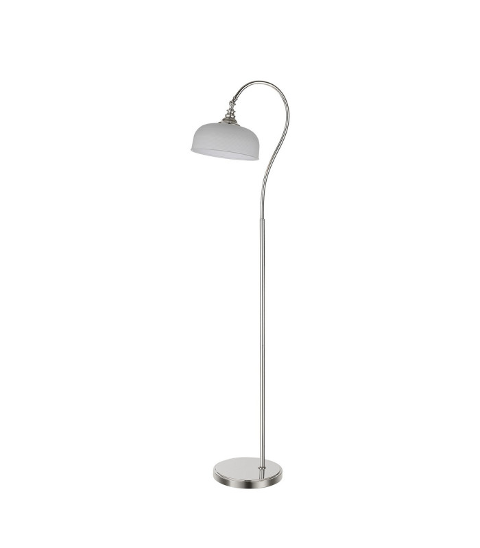 DeRuyter Floor Lamp 1 Light E27 Polished Nickel/Frosted Glass-4