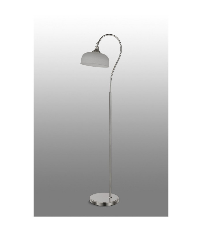 DeRuyter Floor Lamp 1 Light E27 Polished Nickel/Frosted Glass-8