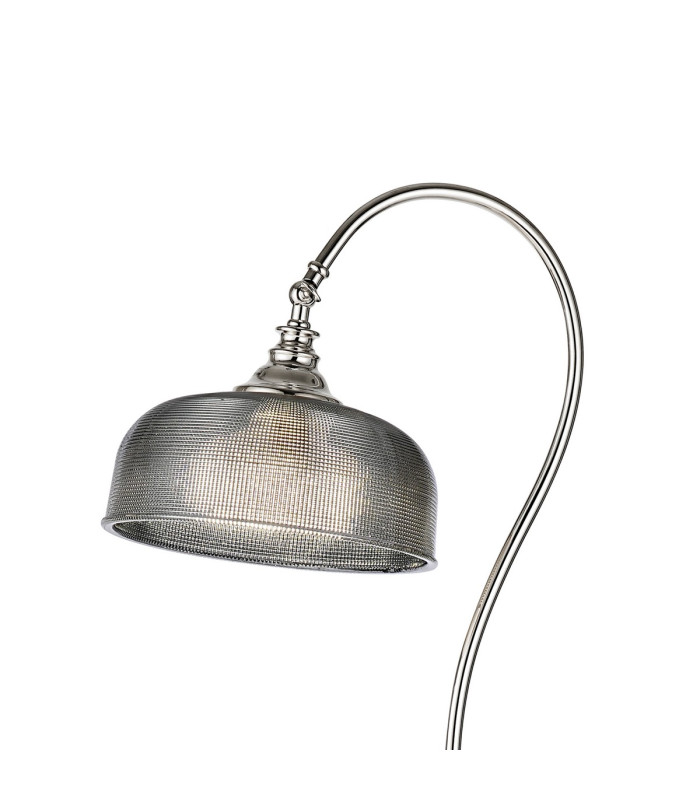 DeRuyter Floor Lamp 1 Light E27 Polished Nickel/Smoke Glass-5