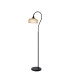 DeRuyter Floor Lamp 1 Light E27 Satin Black/Amber Glass-1
