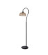 DeRuyter Floor Lamp 1 Light E27 Satin Black/Amber Glass-4