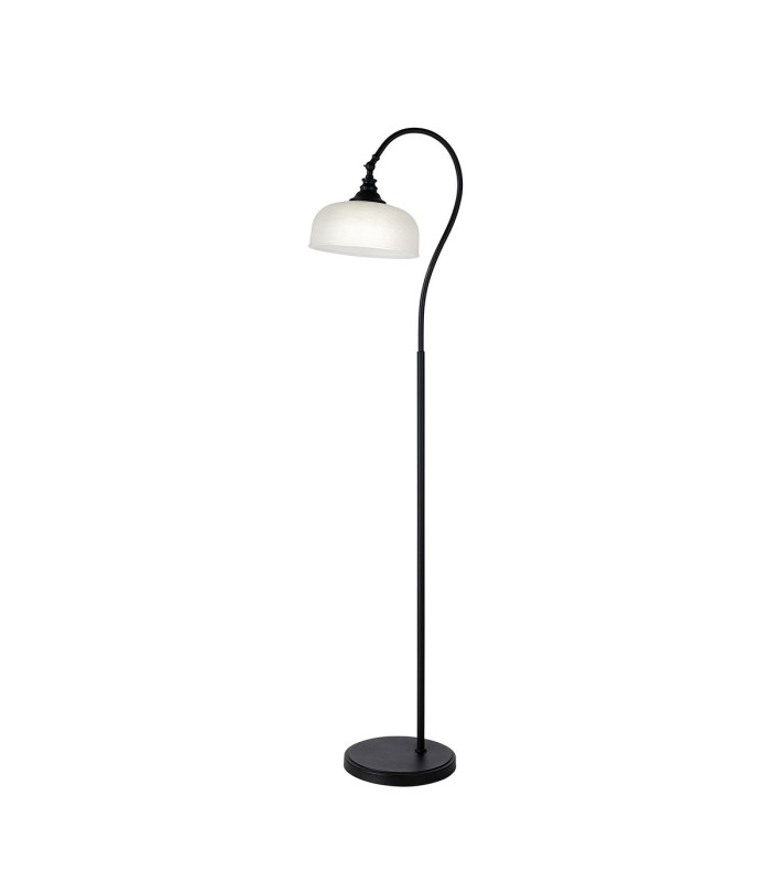 DeRuyter Floor Lamp 1 Light E27 Satin Black/Frosted Glass-1