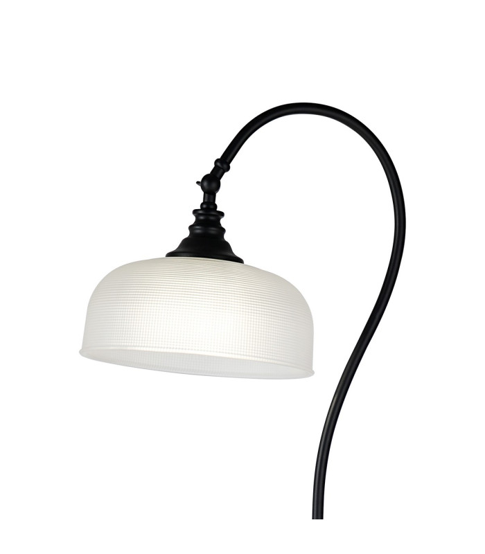 DeRuyter Floor Lamp 1 Light E27 Satin Black/Frosted Glass-5