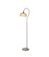 DeRuyter Floor Lamp 1 Light E27 Satin Nickel/Amber Glass-1