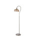 DeRuyter Floor Lamp 1 Light E27 Satin Nickel/Amber Glass-4