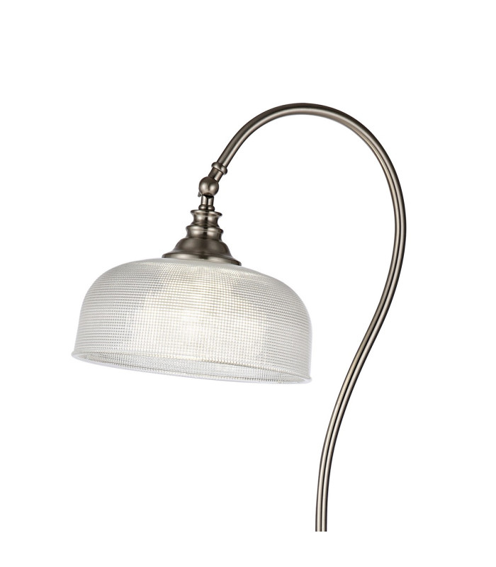 DeRuyter Floor Lamp 1 Light E27 Satin Nickel/Clear Glass-5