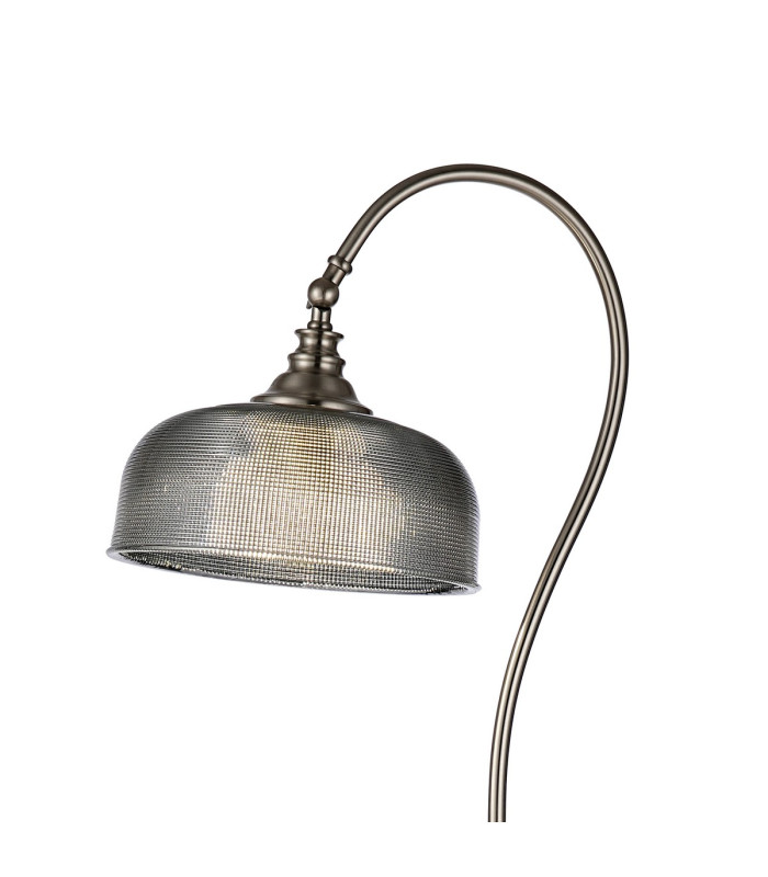 DeRuyter Floor Lamp 1 Light E27 Satin Nickel/Smoke Glass-5