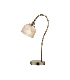 DeRuyter Table Lamp 1 Light E27 Antique Brass/Amber Glass-1