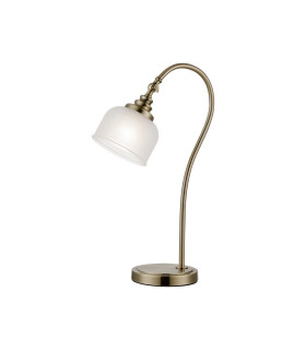 DeRuyter Table Lamp 1 Light E27 Antique Brass/Frosted Glass-1