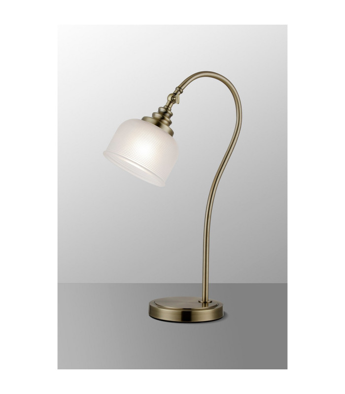 DeRuyter Table Lamp 1 Light E27 Antique Brass/Frosted Glass-3
