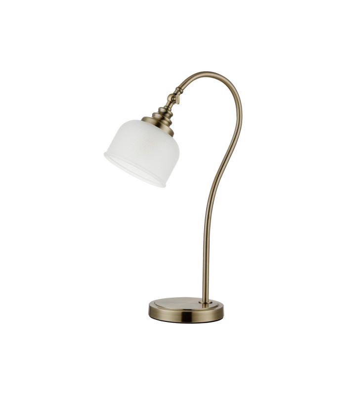 DeRuyter Table Lamp 1 Light E27 Antique Brass/Frosted Glass-4