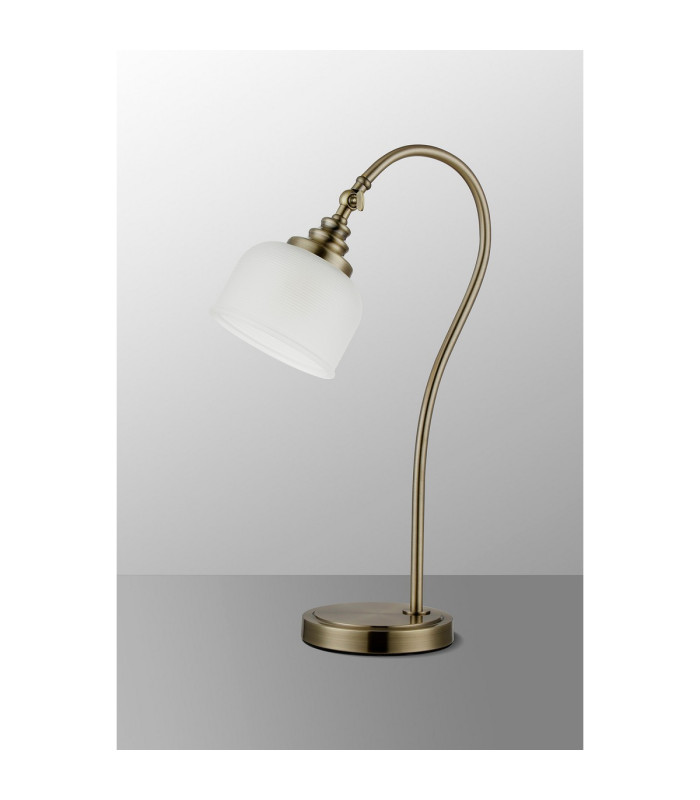 DeRuyter Table Lamp 1 Light E27 Antique Brass/Frosted Glass-7
