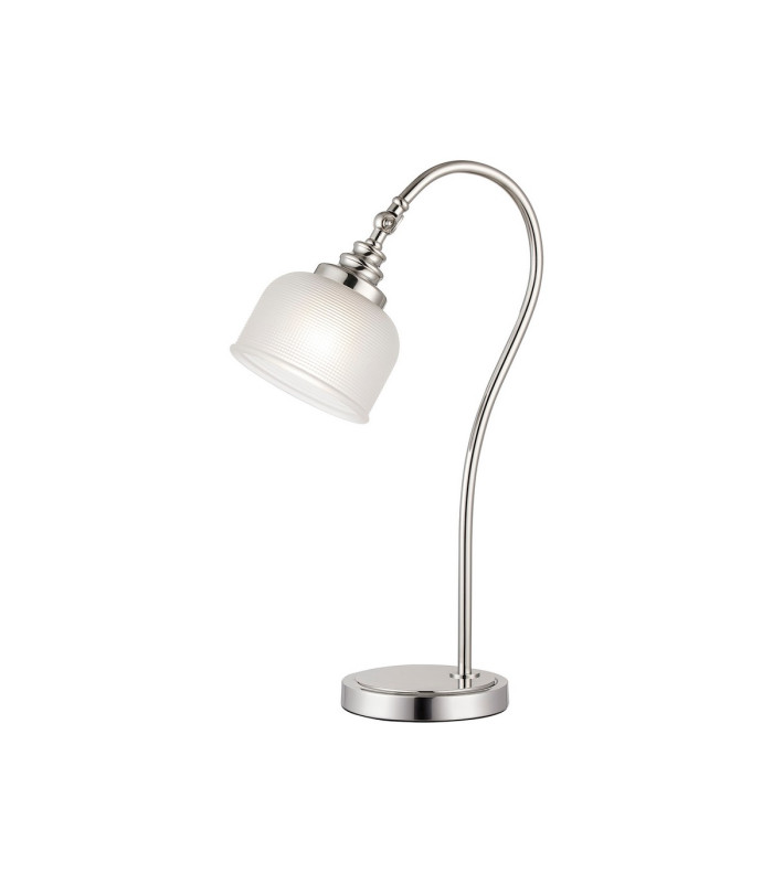 DeRuyter Table Lamp 1 Light E27 Polished Nickel/Frosted Glass-1