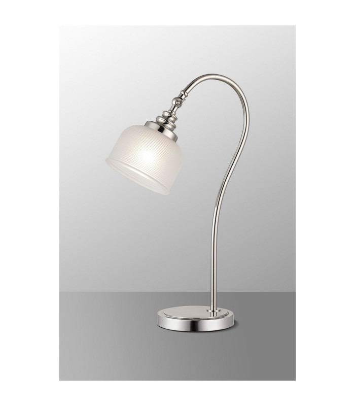 DeRuyter Table Lamp 1 Light E27 Polished Nickel/Frosted Glass-3