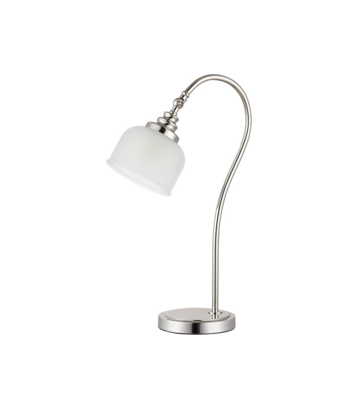 DeRuyter Table Lamp 1 Light E27 Polished Nickel/Frosted Glass-4