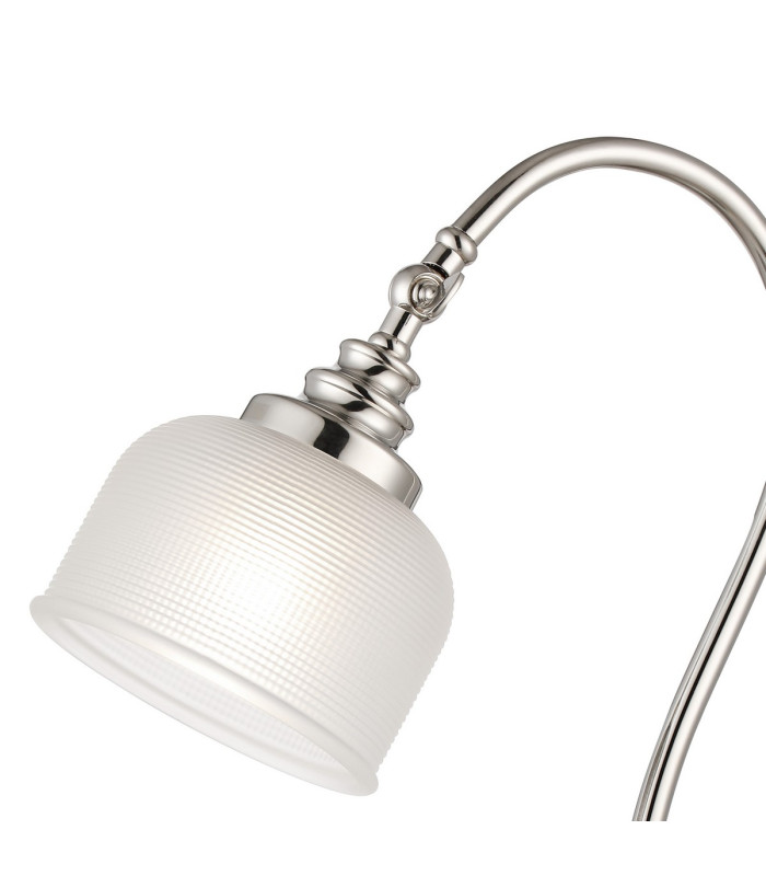 DeRuyter Table Lamp 1 Light E27 Polished Nickel/Frosted Glass-6
