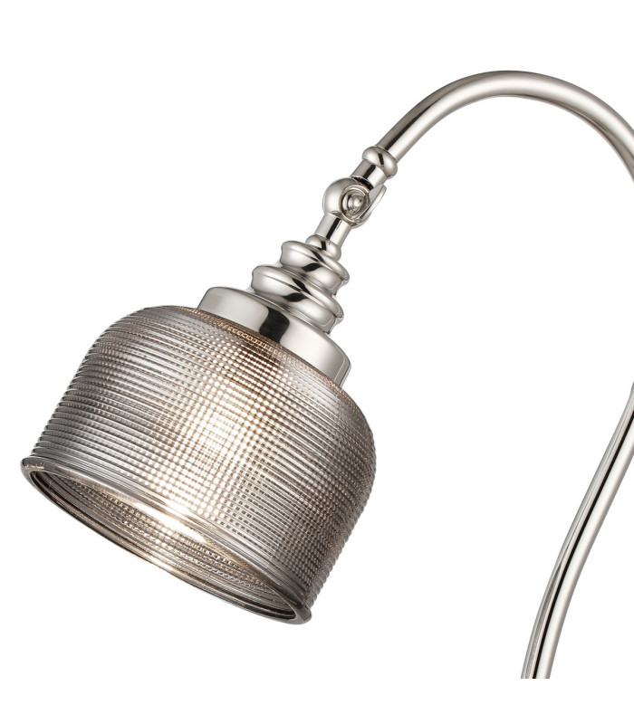 DeRuyter Table Lamp 1 Light E27 Polished Nickel/Smoke Glass-6