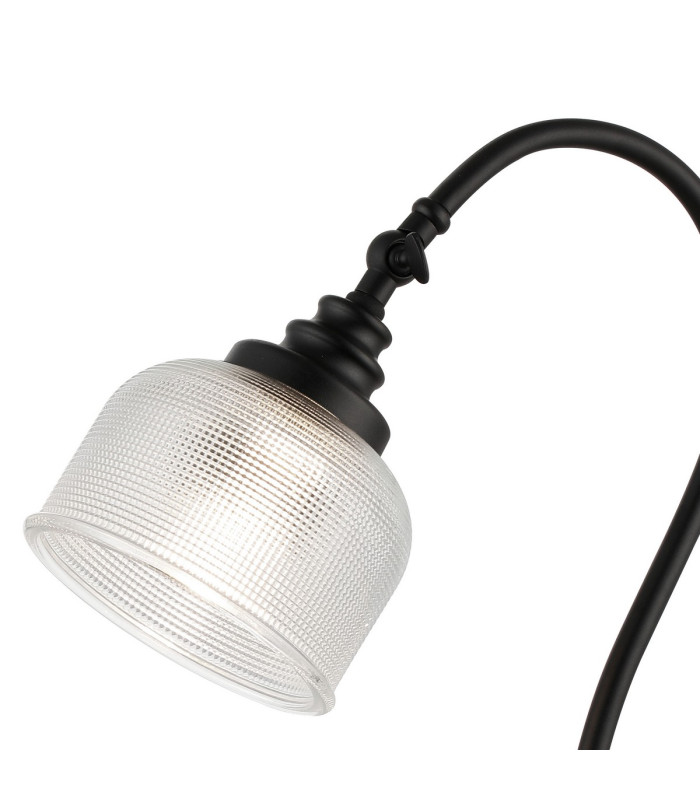 DeRuyter Table Lamp 1 Light E27 Satin Black/Clear Glass-6