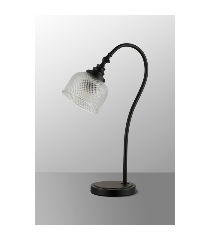 DeRuyter Table Lamp 1 Light E27 Satin Black/Clear Glass-7