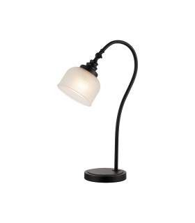 DeRuyter Table Lamp 1 Light E27 Satin Black/Frosted Glass-1