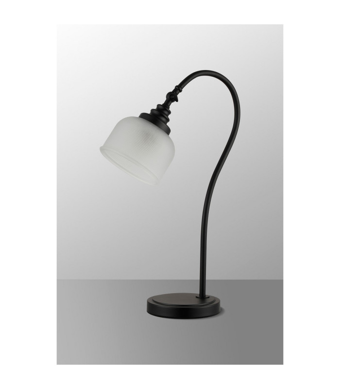 DeRuyter Table Lamp 1 Light E27 Satin Black/Frosted Glass-7