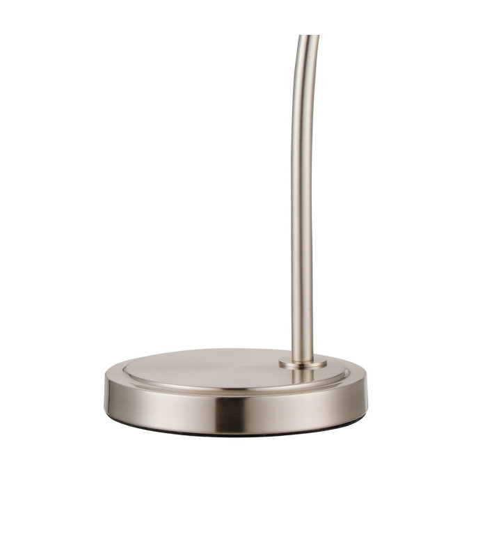 DeRuyter Table Lamp 1 Light E27 Satin Nickel/Amber Glass-5